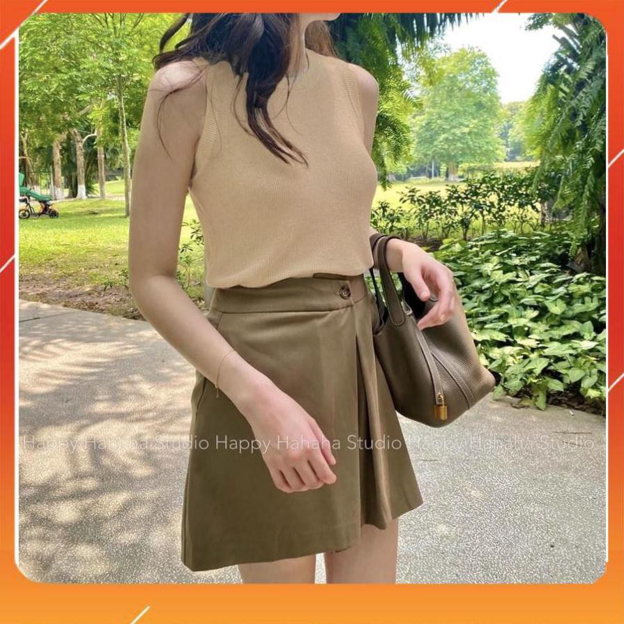 [ICB0511 giảm 25% tối đa 30k đơn 50k] Set Chân Váy Xếp Ly Kaki Mix Áo Sát Nách Chất  Tăm Siêu Đẹp | BigBuy360 - bigbuy360.vn