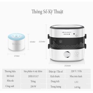 Hộp cơm cắm điện có bát sứ Life Element