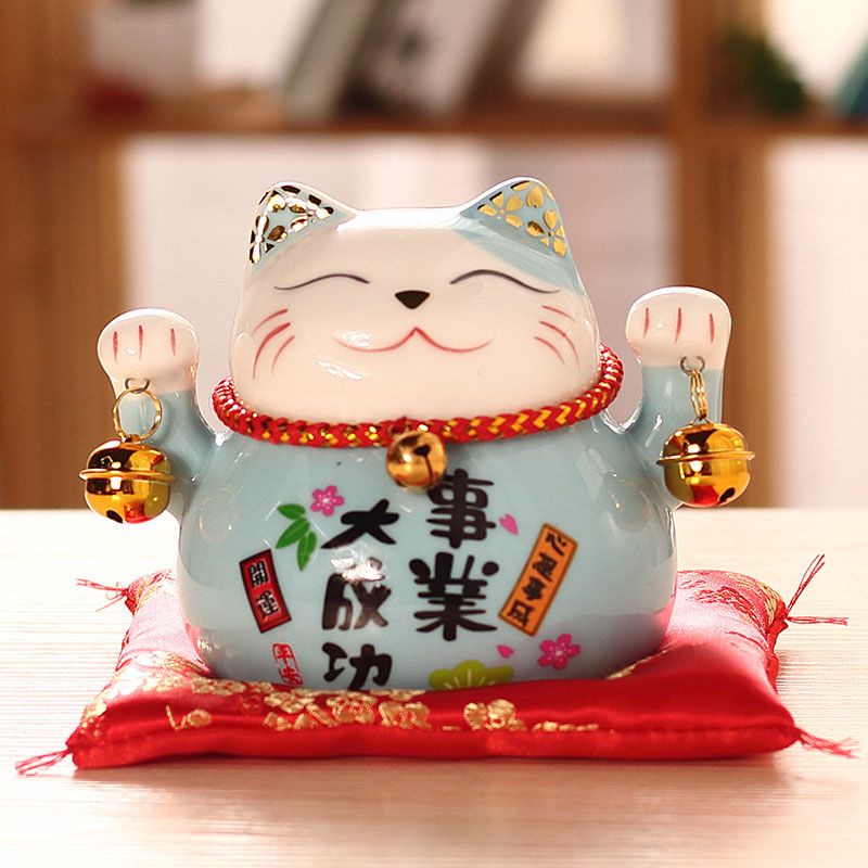 Mèo thần tài  trang Trí , Khai Trương, May Mắn, Tiết Kiệm Tiền, Heo Đất, Gốm Sứ, Quà Tặng Sáng Tạo, Mèo May Mắn