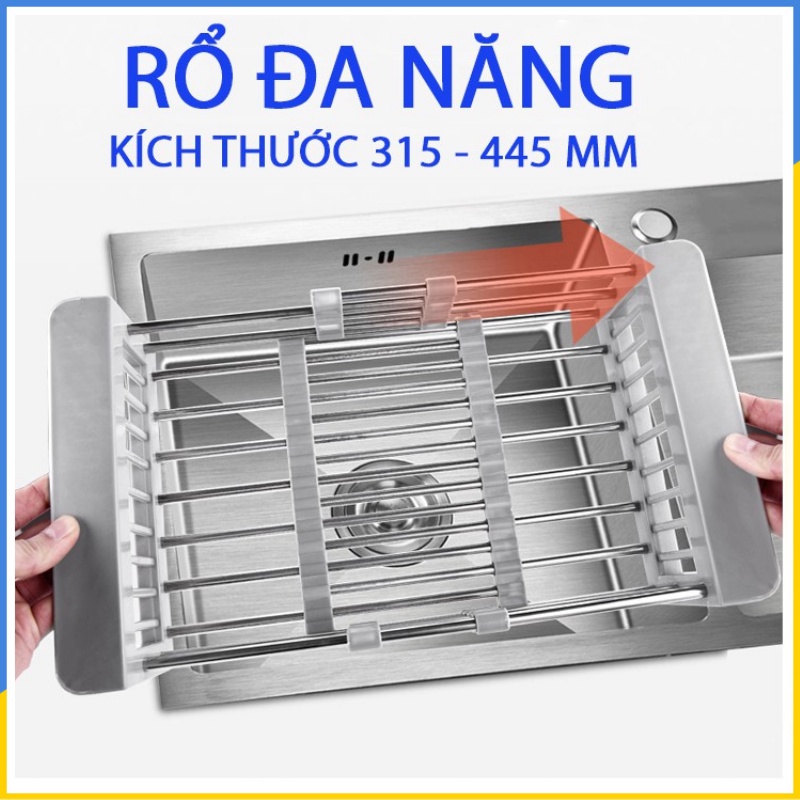 Kệ giá rổ gác bồn rửa chén bát đĩa inox 304 (loại dày ) - rổ gác bồn rửa chén đa năng cực tiện lợi