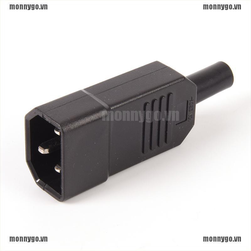 <monnygo+COD>PDU Socket Standard IEC320 C14 Power Cable Connector Male Plug
