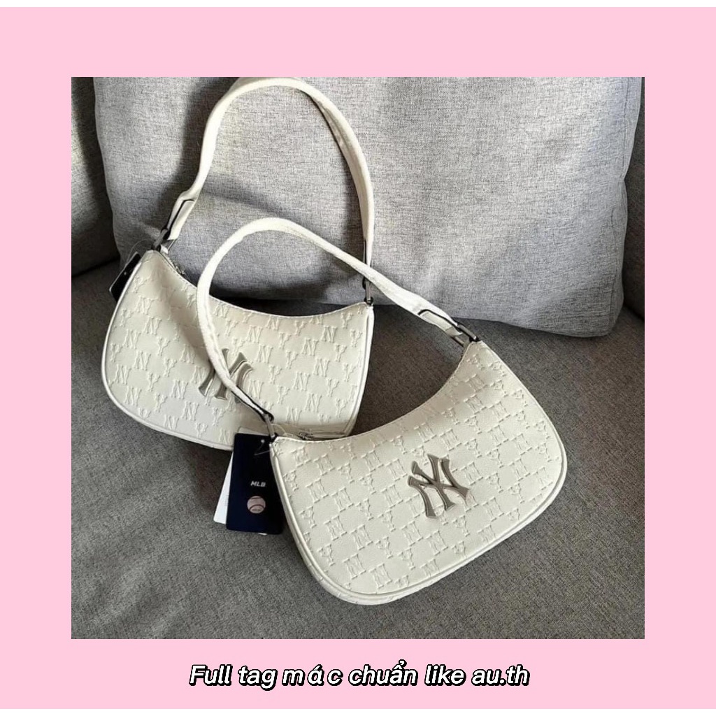 Túi Kẹp Nách Da In Chìm MLB NY Full Tag Code -Túi xách M.L.B thời trang 2022