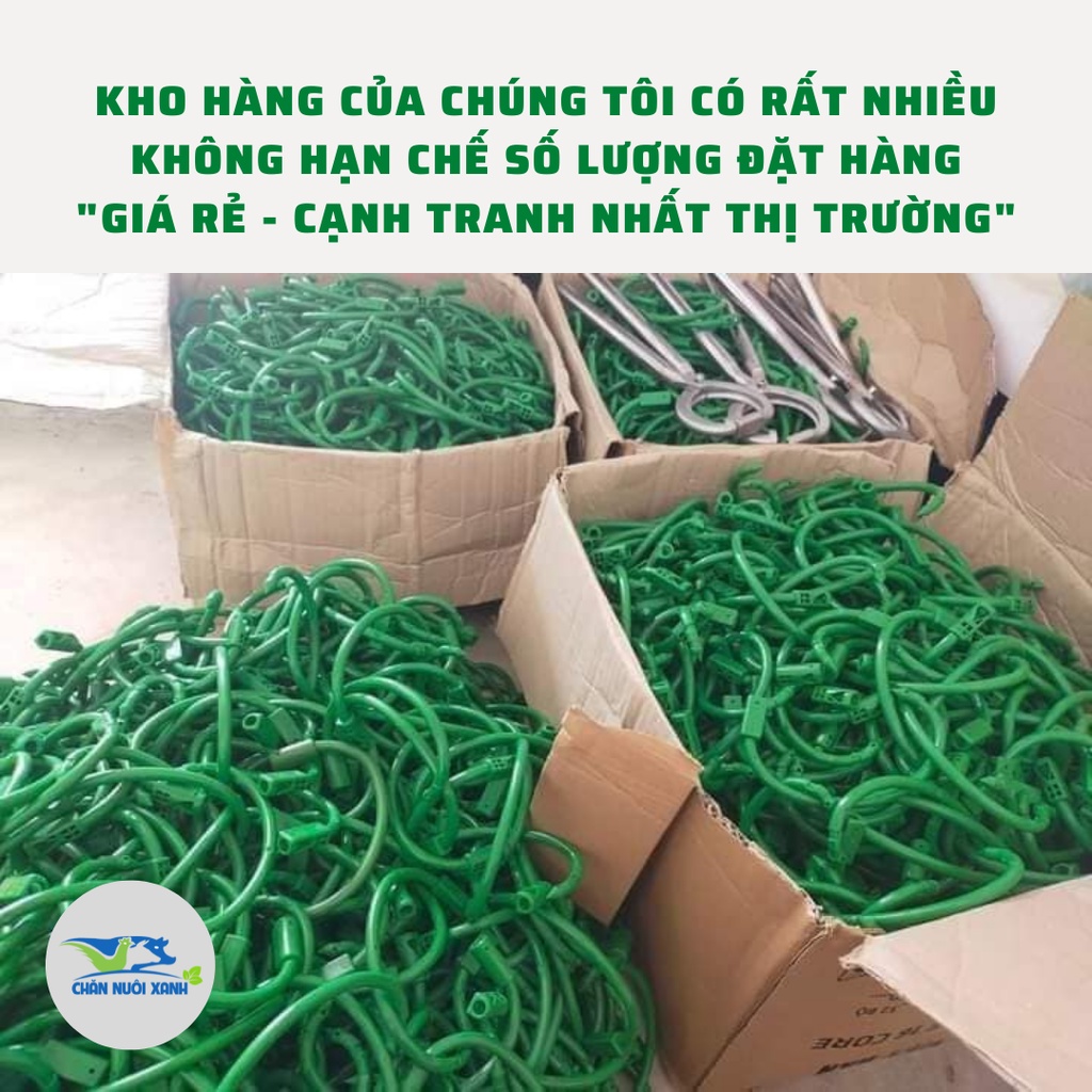 Vòng xỏ mũi bò, khuyên xỏ mũi trâu - bò bằng nhựa Pakistan đi kèm chốt deo dai bền bỉ cao cấp - CHĂN NUÔI XANH