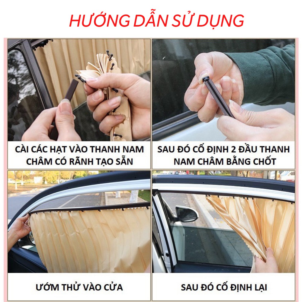 Rèm che nắng ô tô , rèm che nắng ô tô chất liệu vải cao cấp thiết kế nam châm hút cho xe TIME HOME