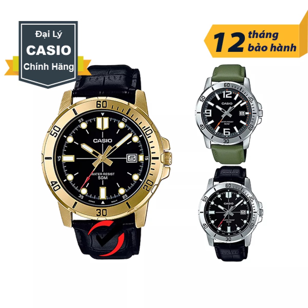 Đồng Hồ Nam Chính Hãng Casio Anh Khuê Dây Da MTP-VD01