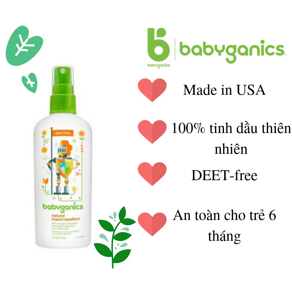 Tinh dầu chống muỗi an toàn cho bé và mẹ bầu BABYGANICS 177ml