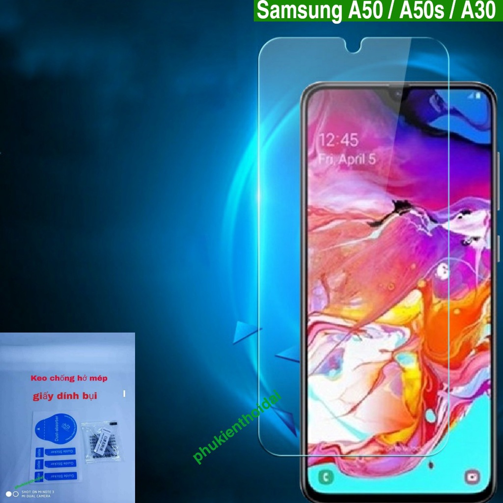 Cường lực Samsung A50 / A50s / A30s trong suốt loại tốt 9H / 2.5D