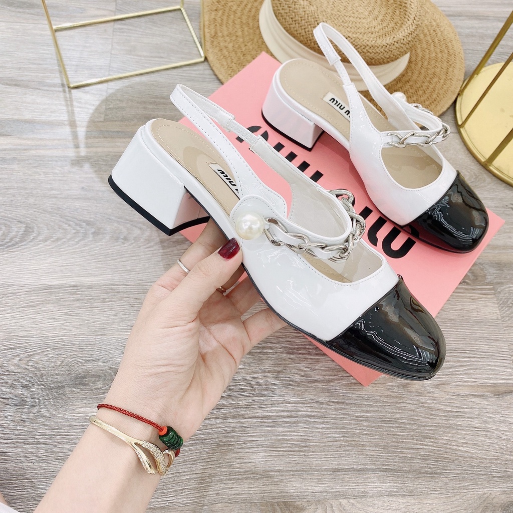 Giày miumiu sandal ngọc trinh hàng QC fullbox