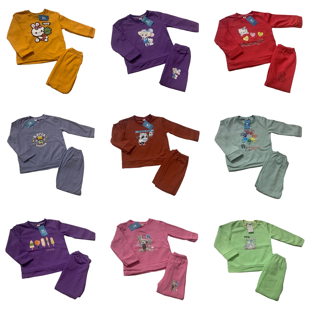 Đồ bộ nỉ lông trẻ em dài tay, bộ thu đông cho bé lót lông hàng xuất khẩu