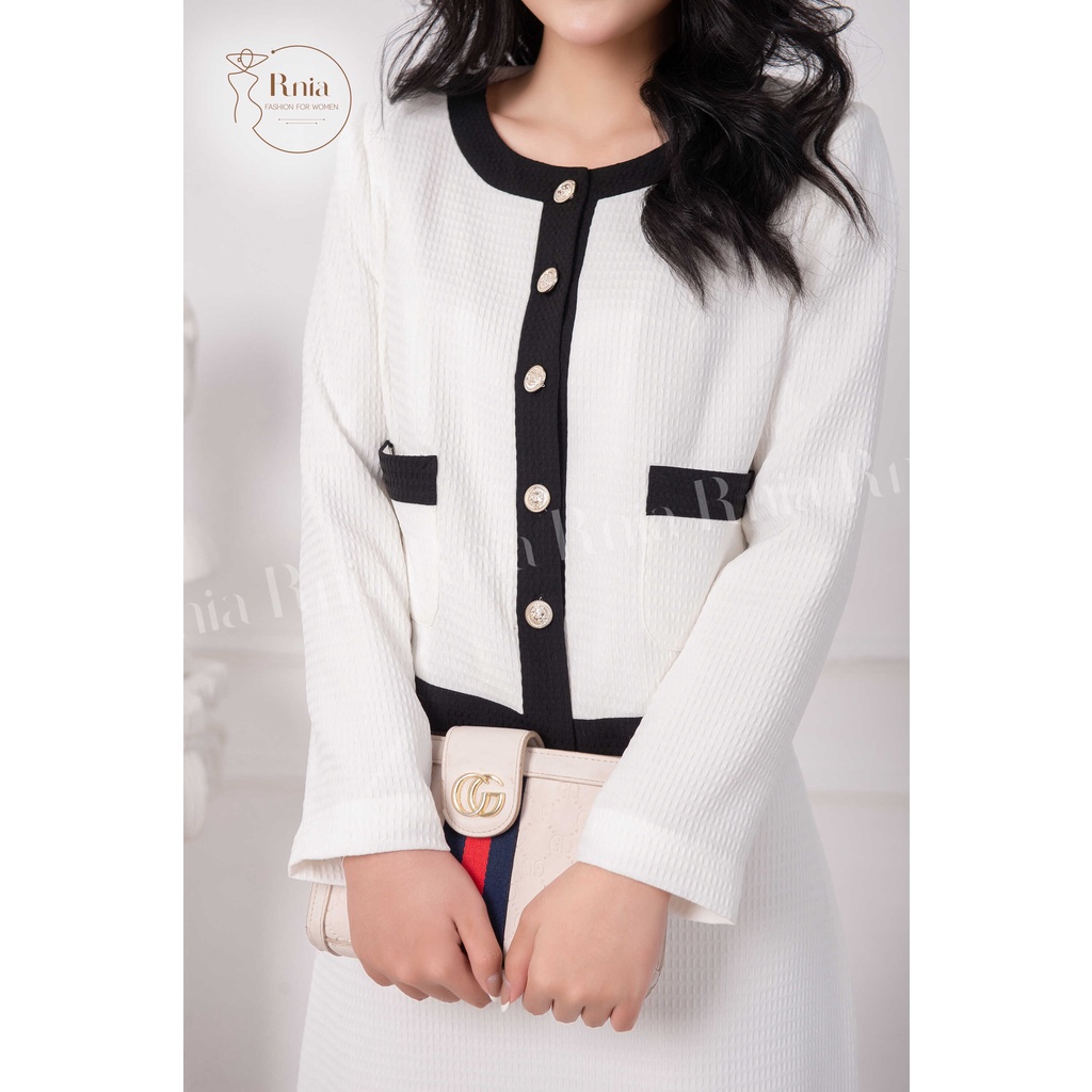 Sét Bộ Áo Croptop Chân Váy Chữ A RNIA BO2282