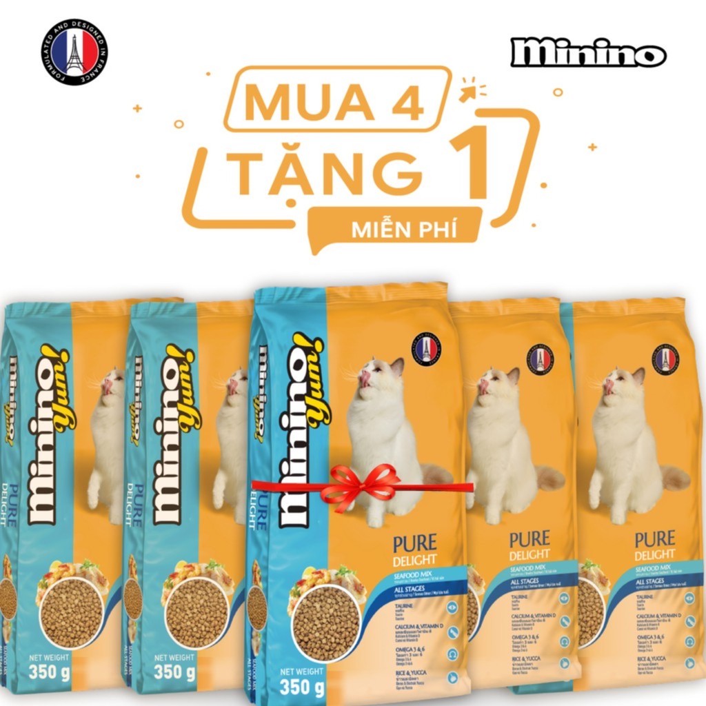 Thức ăn cho mèo Minino Yum 350gr - Mua 4 tặng1