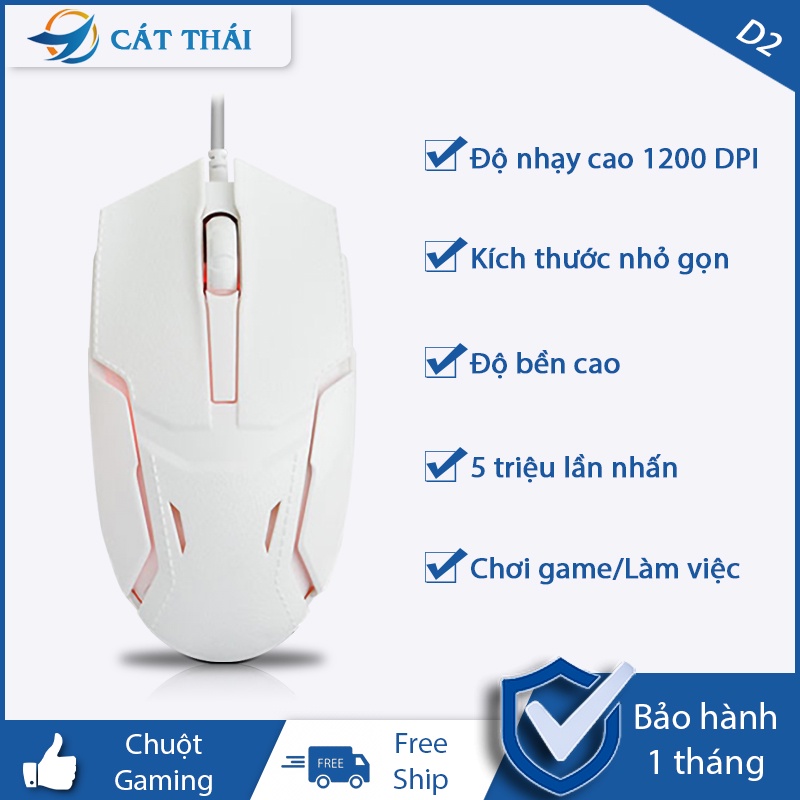 Chuột Chơi Game Có Dây 1200 Dpi Chuột máy tính Rgb có đèn, cảm biến quang nhanh nhạy chính xác thiết kế gọn nhẹ