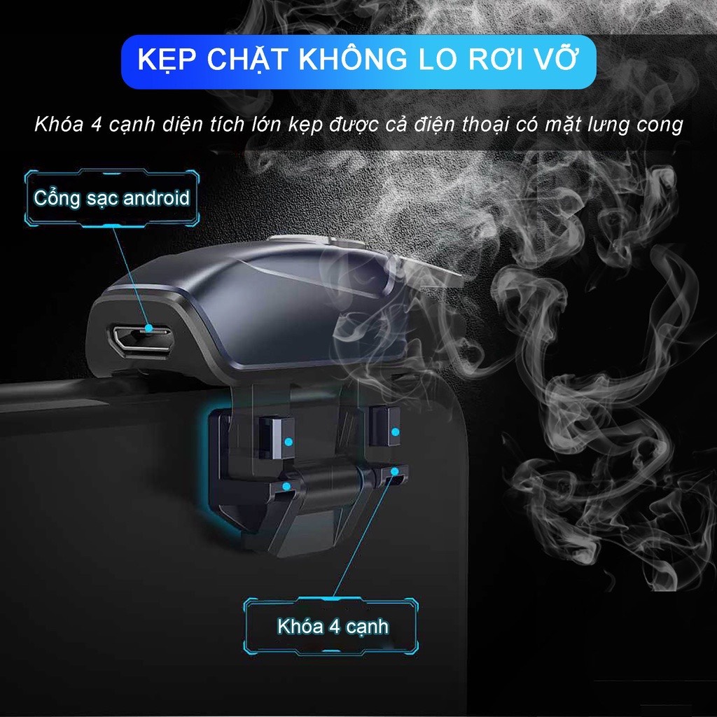 Nút chơi game auto tap AK02 FPS PUBG FF Mobile Memo tap 30 Nhịp/giây bản màu đen tay cầm chơi bao tay siêu nhạy gaming.