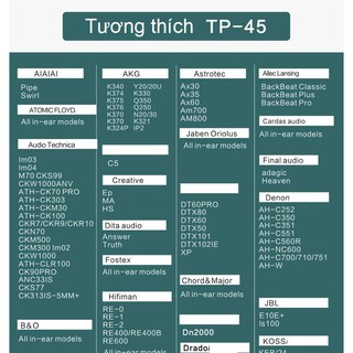 Nút típ tai nghe bọt biển nhiều cỡ foam tips TP45 Menthon cho tai nghe nhét tai in-ear (TP-45)