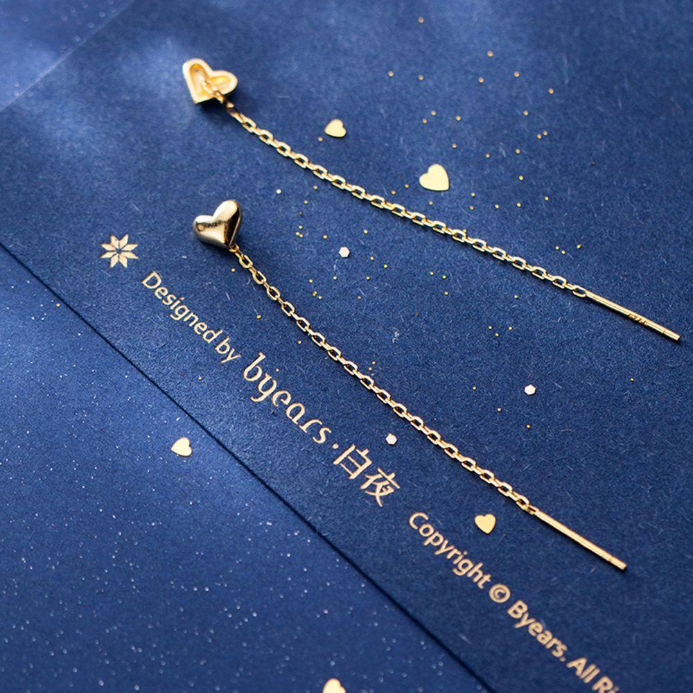 Bông Tai Dáng Dài Hình Trái Tim Phong Cách Vintage Ngọt Ngào Cho Nữ