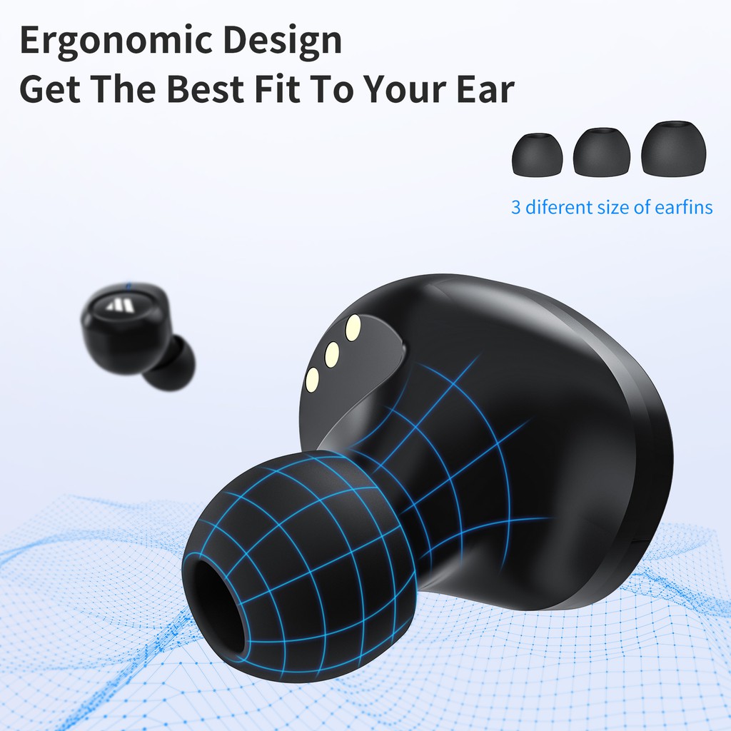 NBX Wireless Earbuds Bluetooth 5.1 Earphones S11 Smart Touch Control TWS Stereo Earphones IPX6 Waterproof In-Ear Earphones with Built-in Microphone, suitable for iPhone and Android Android, with deep bass, suitable for sports/fitness