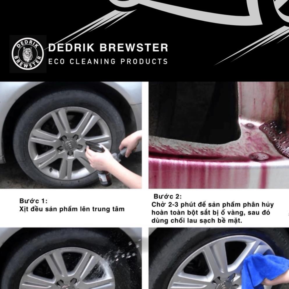 Dung Dịch Tẩy Rỉ Sét Kim Loại Bảo Dưỡng Mâm Xe WHEELS DEDRIK BREWSTER - Không Axít, Độc Tố 120ML/500ML