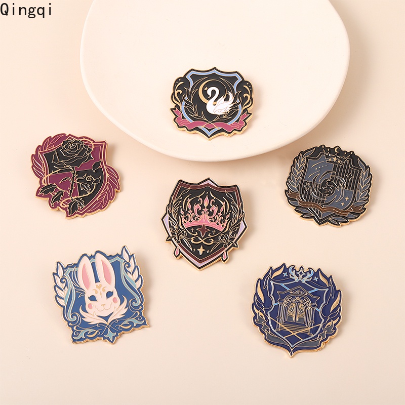 Ghim cài áo Miss Zoe kim loại tráng men hình hoa hồng/chú thiên nga cho bạn bè