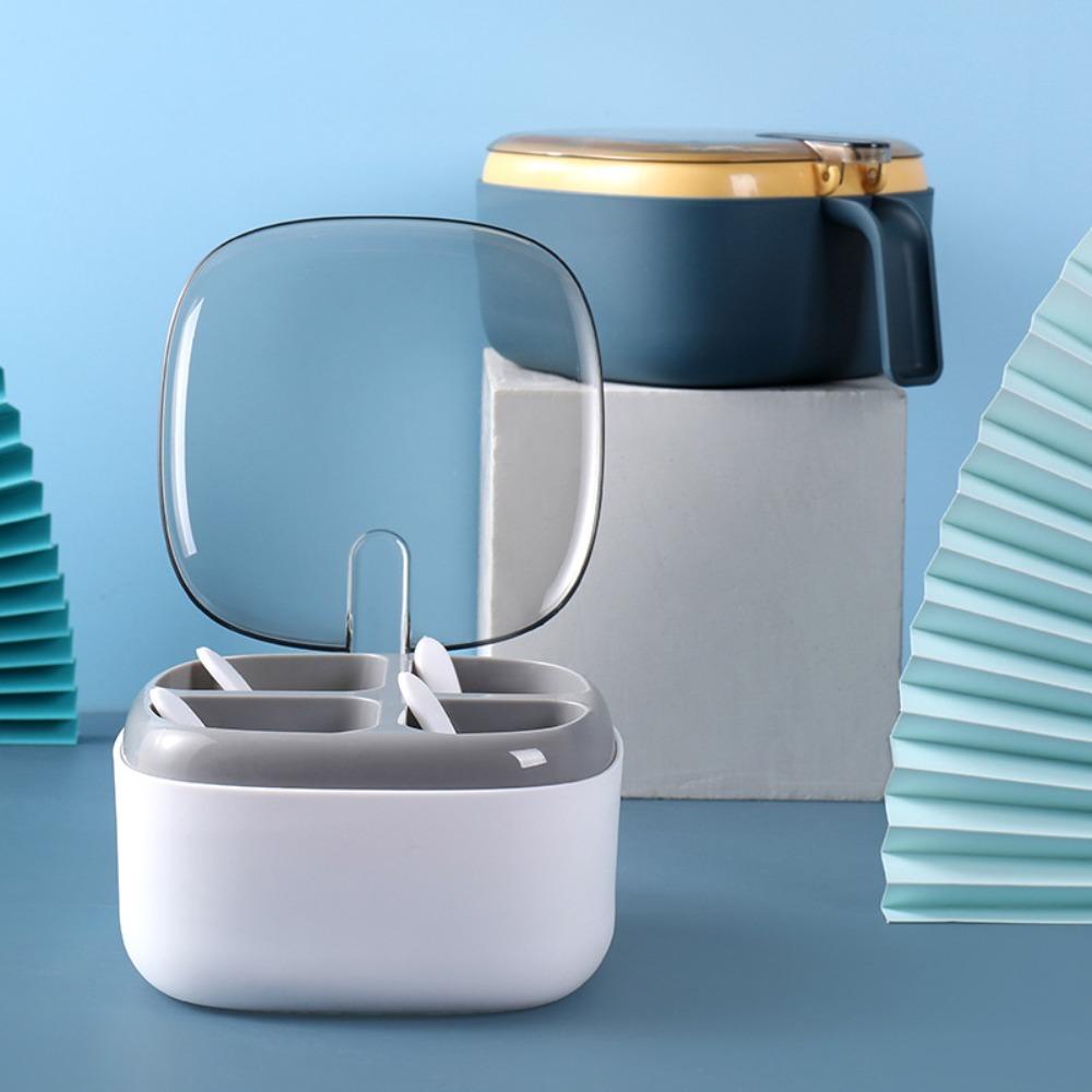 EBINLANDS Hộp Đựng Gia Vị 4 Ngăn Tiện Lợi Cho Nhà Bếp