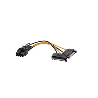 [Xả kho] C9-Cáp chuyển và chia nguồn 2 đầu SATA sang 8 PIN 6+2 (2 SATA ra 8PIN tách thành 6 PIN) 20Cm