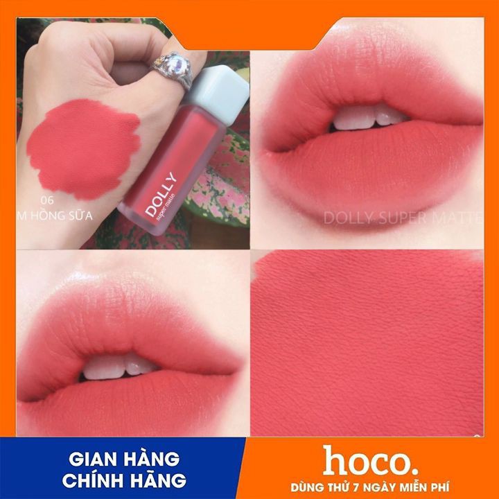 Son Dolly Super Matte mềm môi,ko chì đang hot(màu cam hồng sữa)