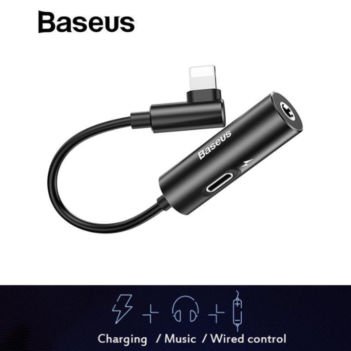 Cáp chuyển cổng Lightning sang Audio 3.5mm + Lightning nhãn hiệu Baseus cho iPhone X/ XS Max - Mã: CALL42