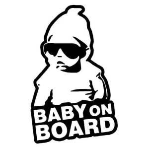 Decal dán trang trí cửa sổ xe hơi hoạt hình &quot; Baby on Board &quot;- Better Car