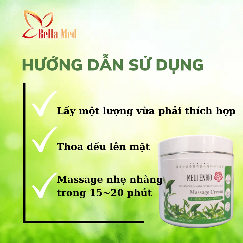 kem massage mặt Medi Enbio trà xanh 450gram - Hàn Quốc