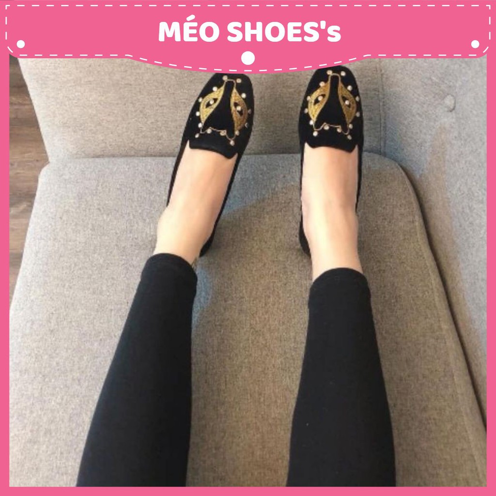 Giày bệt thêu họa tiết cáo siêu xinh