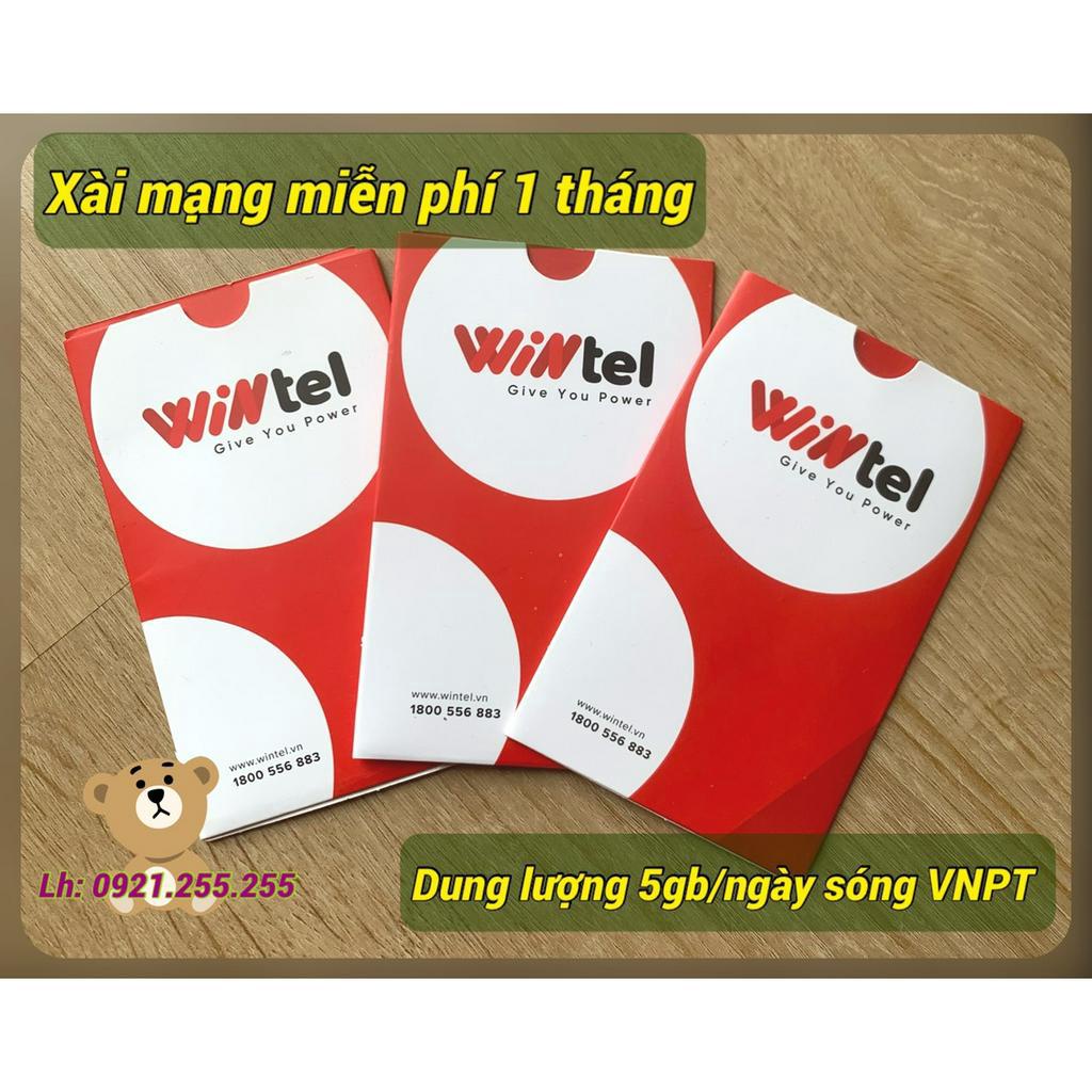 Sim 4G Wintel (sóng VNPT) miễn phí 1 tháng 5gb/ngày, tạo tài khoản