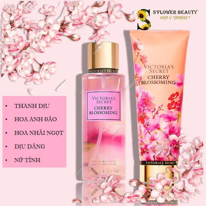 🌺 BST Super Flora | 🌸 Cherry Blossoming | Sản Phẩm Xịt Thơm - Sữa Dưỡng Lưu Hương Toàn Thân Victoria’s Secret Body Care