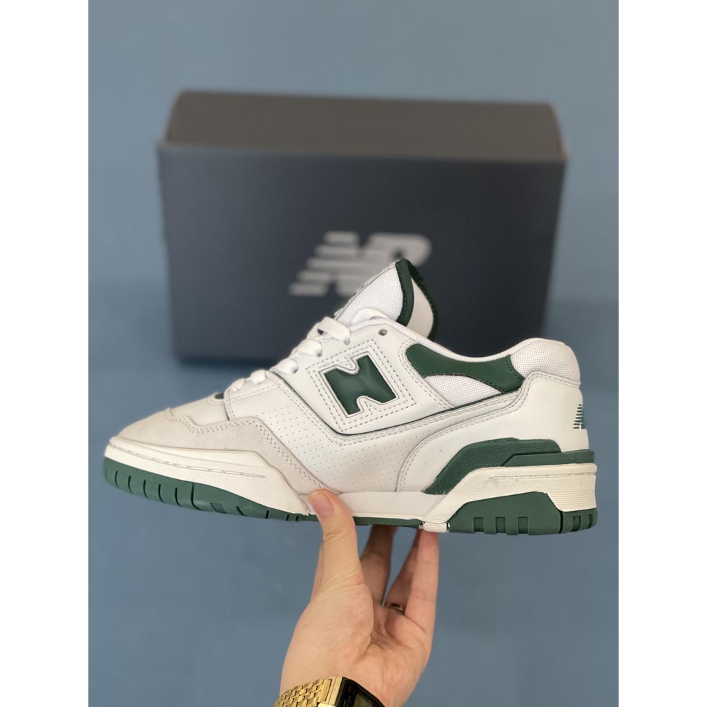 Giày Sneaker NB 550 White Green Cao Cấp Fullbox, Giày thể thao nam nữ newbalance 550 trắng xanh hot trend 2021
