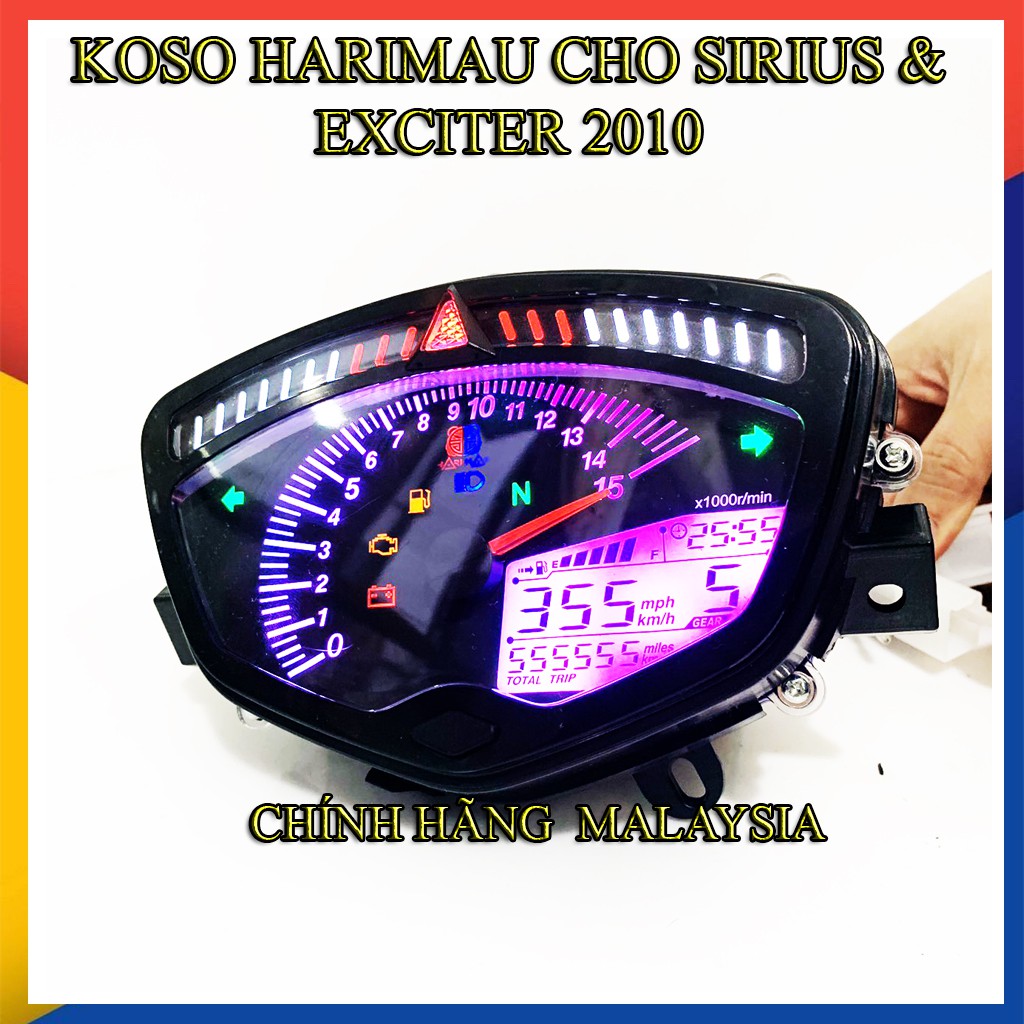 Đồng hồ koso điện tử ex 2010 và sirius chính hãng harimau malaysia