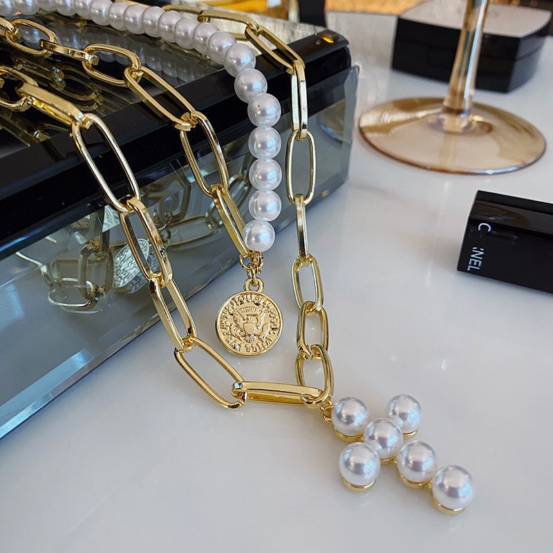 Vòng cổ Nhiều Lớp Mặt Hình Thánh Giá Phong Cách Vintage