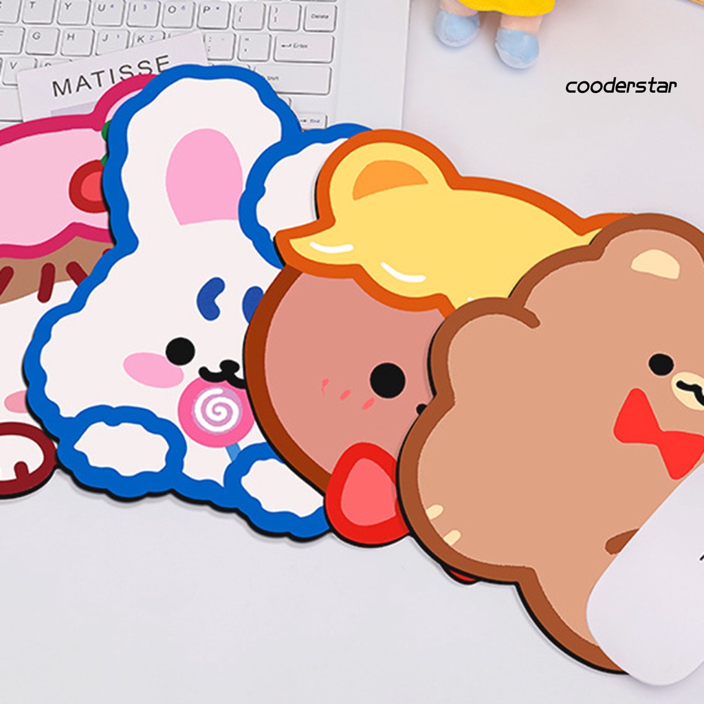 Tấm lót chuột chống trượt hình thỏ/gấu hoạt hình dễ thương