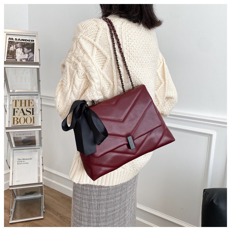 Túi Xách Nữ JASMIN NOIR Cột Nơ Dây Xích Đeo Thời Trang Cá Tính