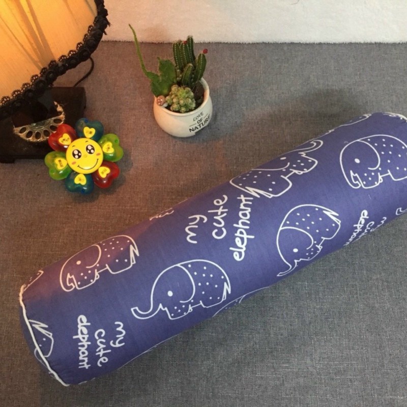 Gối Ôm Cho Bé Cotton 100% Size 20x60 Vỏ Gối Ôm Trẻ Em Có Khóa Kéo Ruột Gối Bông Gòn Trắng Size 20x60