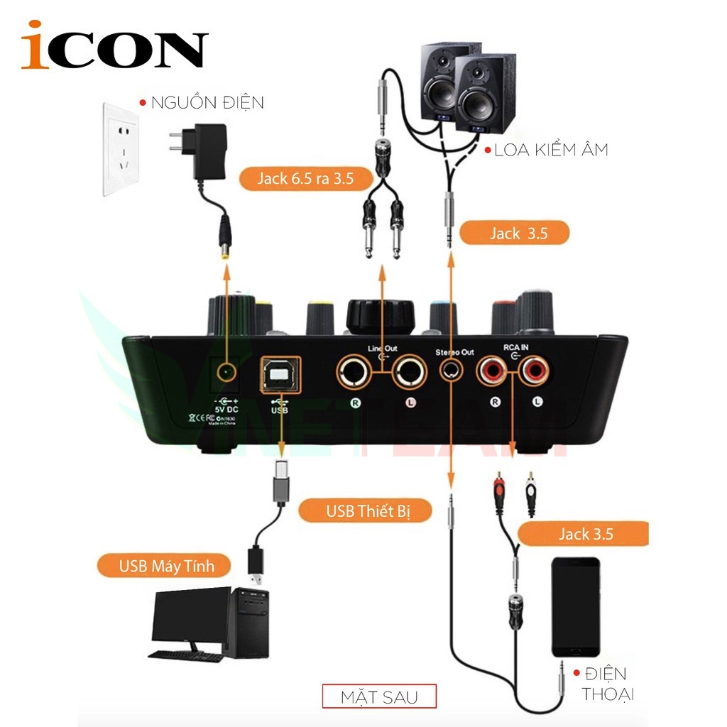 Bộ thu âm thanh livestream card icon upod pro BH 6 tháng đổi mới dc3106