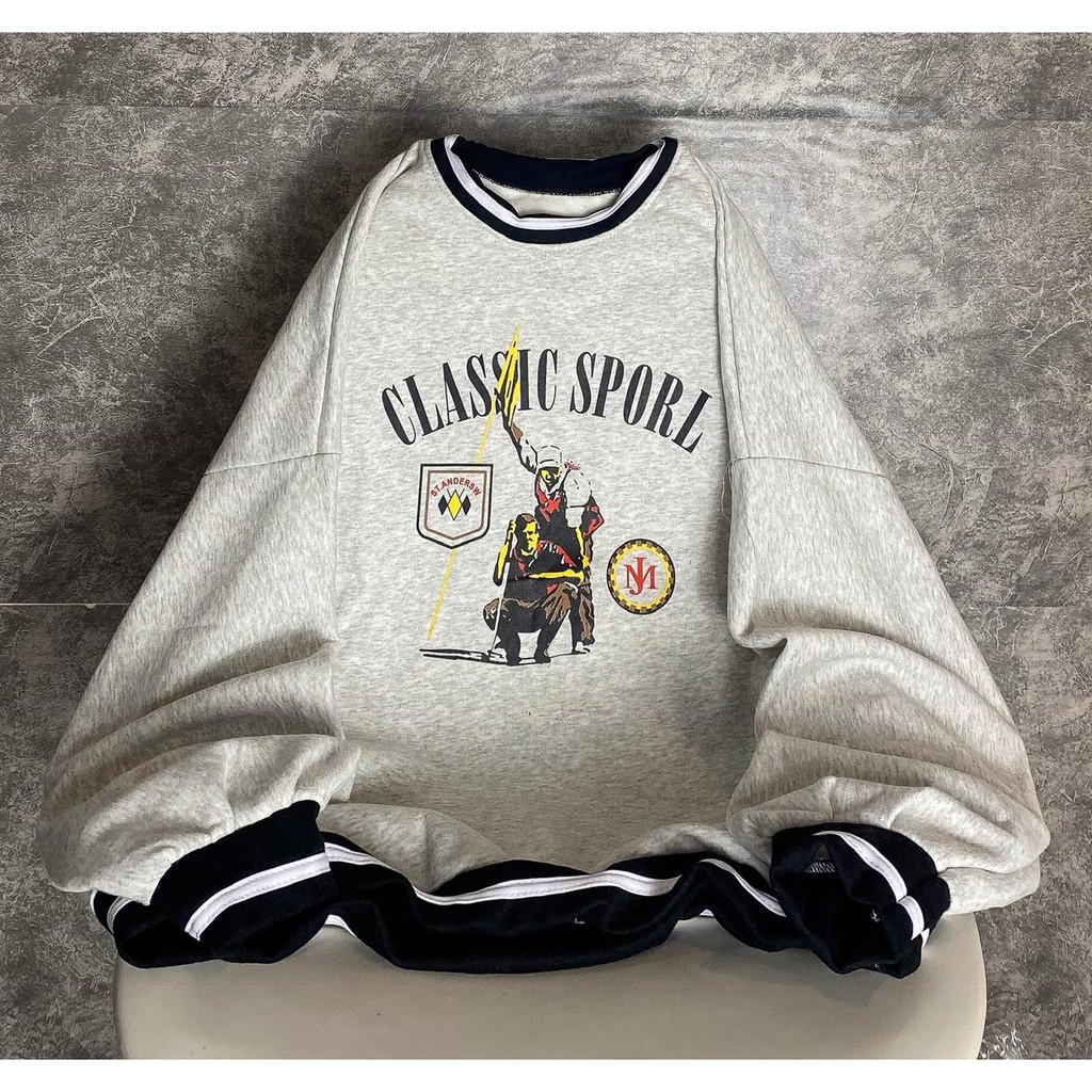 Áo Nỉ Nữ, Áo Sweater Sport Nỉ Dày Dặn Form Rộng Hàng Loại 1/ HOT HIT | BigBuy360 - bigbuy360.vn