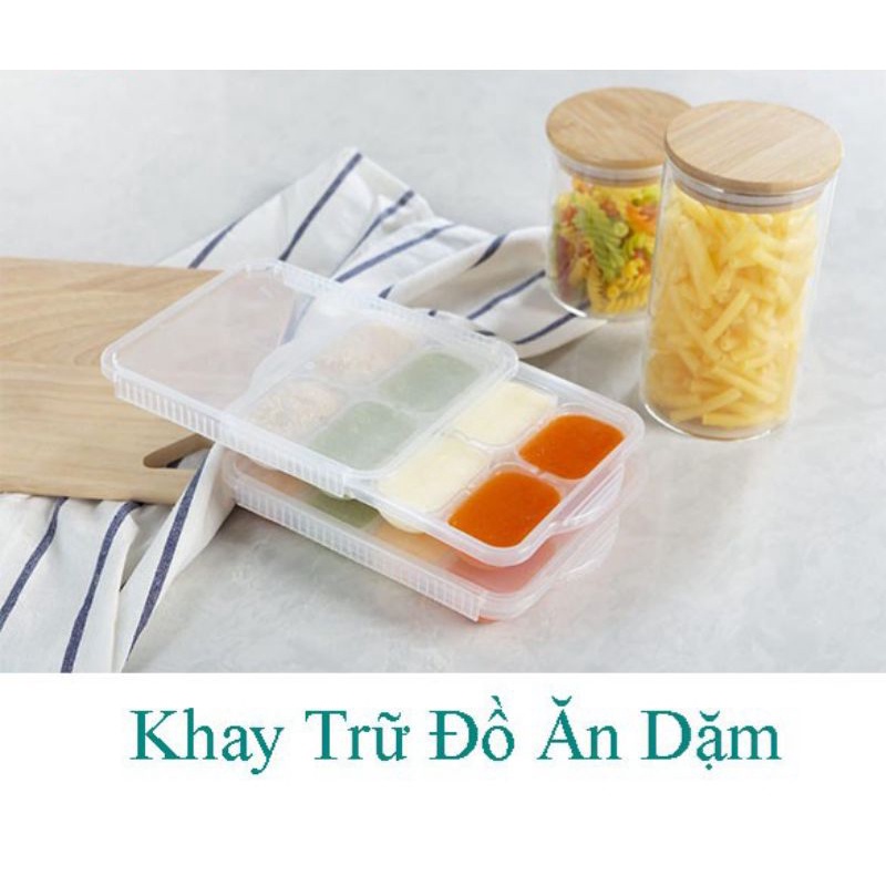 khay trữ đồ ăn dặm Amori cho bé, khay đựng đồ ăn rặm cao cấp