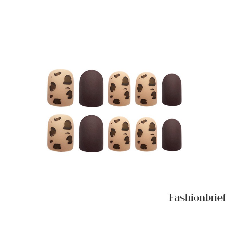 [Hàng mới về] Bộ 24 Móng Tay Giả Họa Tiết Da Báo Cho Cô Dâu