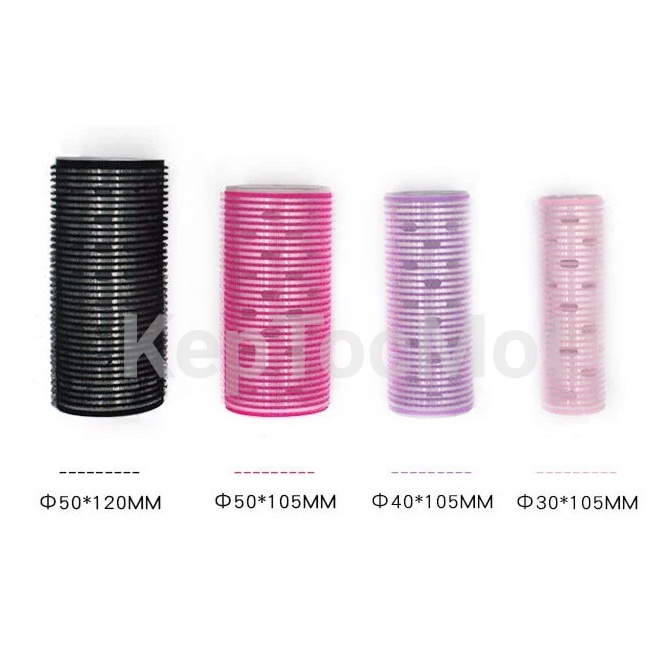 2 lô cuốn tóc lõi nhôm to dài tự dính tạo uốn tóc mái bay + 1 kẹp xinh