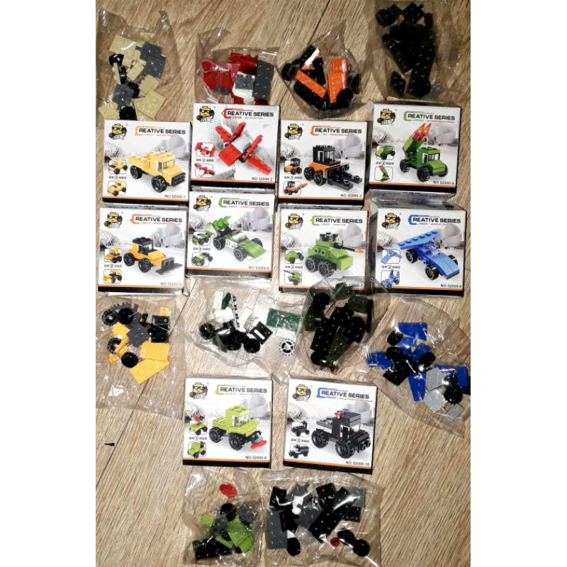 Sét Lắp ráp_Lego_10 xe 52000 có nhiều chi tiết bằng nhựa rất đẹp