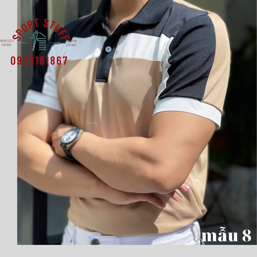 Áo thun cá sấu nam phối màu, áo thun polo nam có cổ thời trang vải mềm mịn, thấm hút mồ hôi tạo cảm giác dễ chịu thoánát