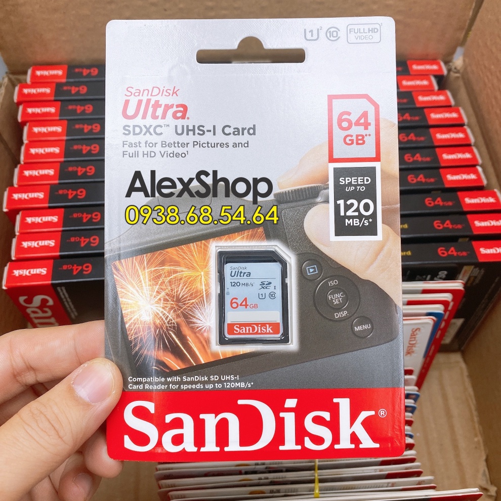 [Chính Hãng] Thẻ Nhớ Sandisk Ultra 64Gb 120M Thẻ To SD- BH 10 Năm Chính Hãng