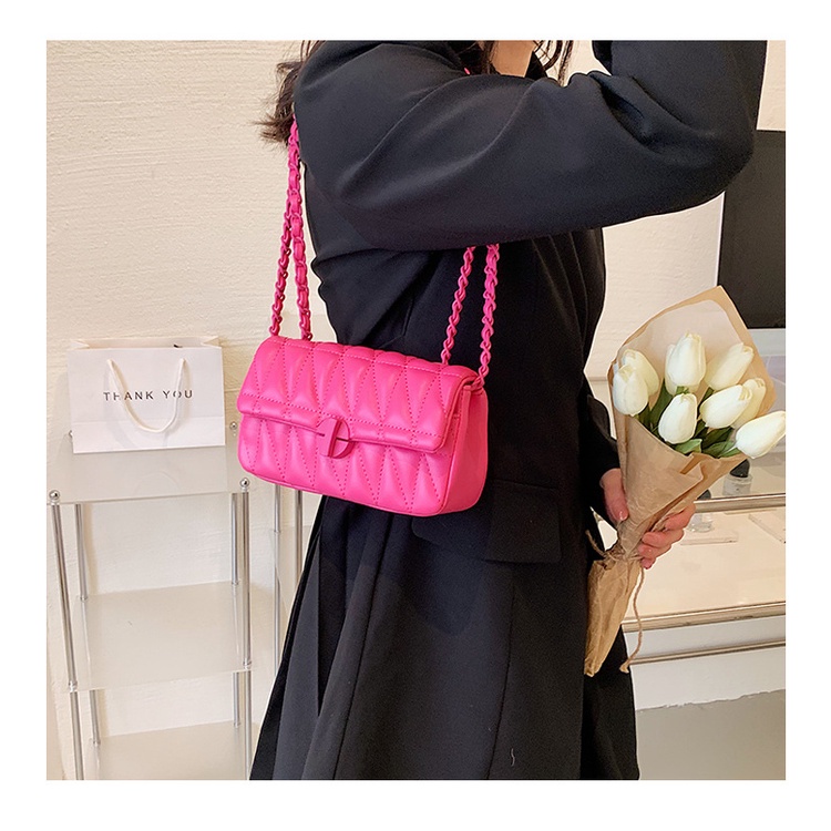 Túi Đeo JASMIN NOIR Chéo Nắp Gập In Họa Tiết Lưới Thời Trang Cho Nữ