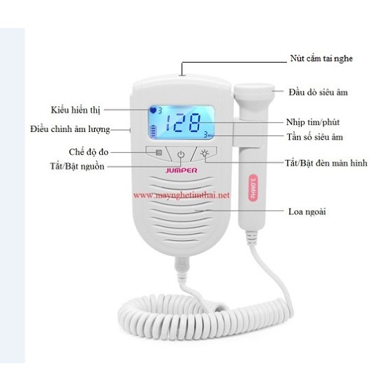 Máy nghe đo tim thai JPD - 100S6 bộ đầy đủ gel, pin, HDSD