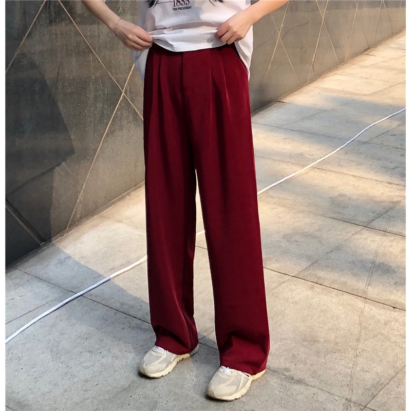 Quần ống rộng lưng cao theo phong cách retro Xiaozhainv | BigBuy360 - bigbuy360.vn