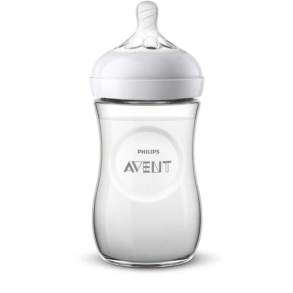 Bình sữa Avent Natural 260ml hoạ tiết Chim Hạc và chú Hà mã