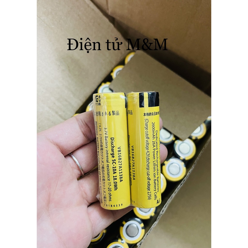 Pin NCR18650-2600mAh 5C 10A PANASONIC (HÀNG CHUẨN, KÈM HÌNH TEST PIN)